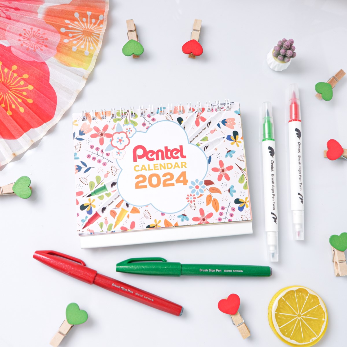 Lịch để bàn pentel 2024 mini | thiết kế dễ thương xinh xắn