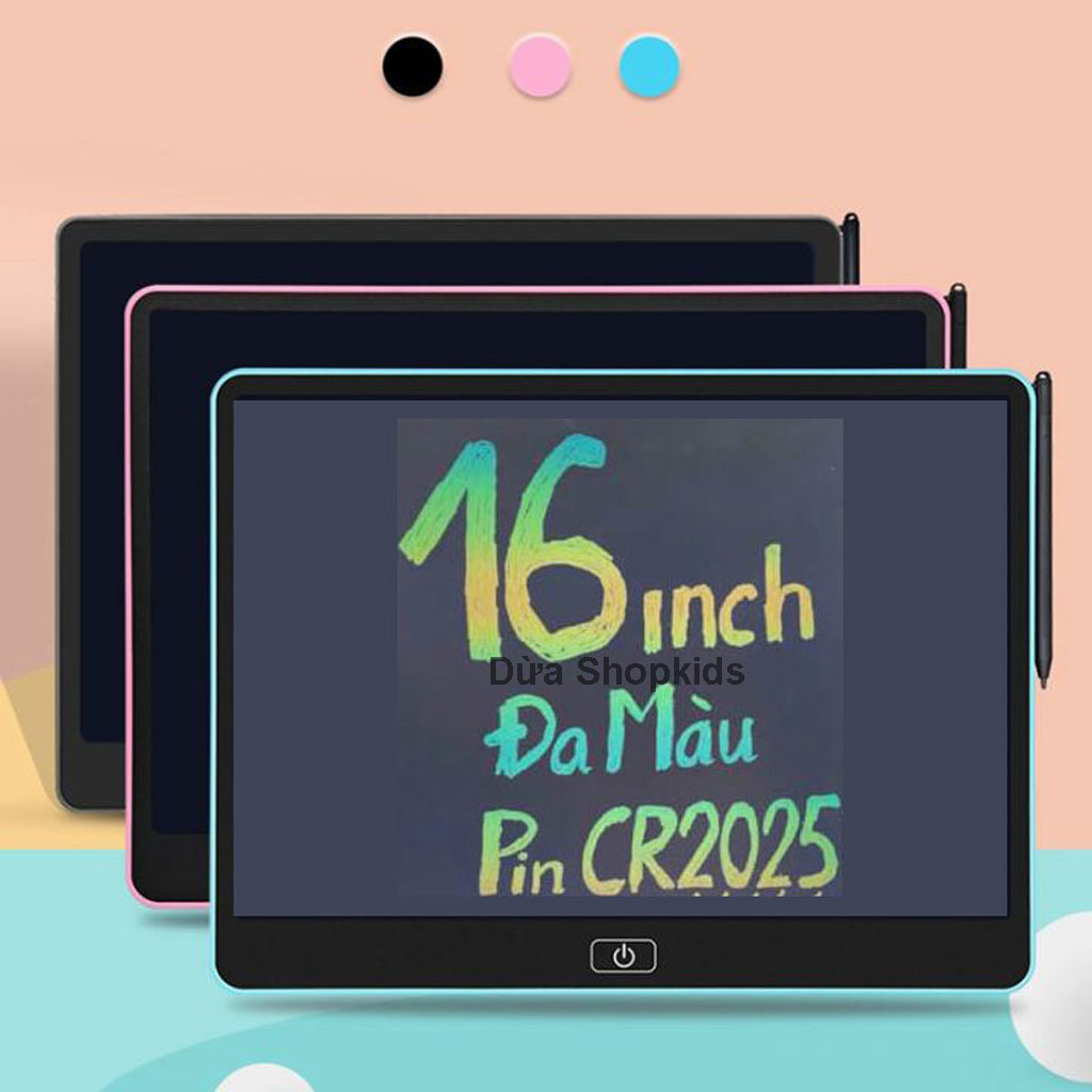 Bảng tự xóa 16 inch đa sắc bảng vẽ tự xóa 16 inch thế hệ mới thông minh bảng lcd tự xóa 16 inch - dừa shopkids