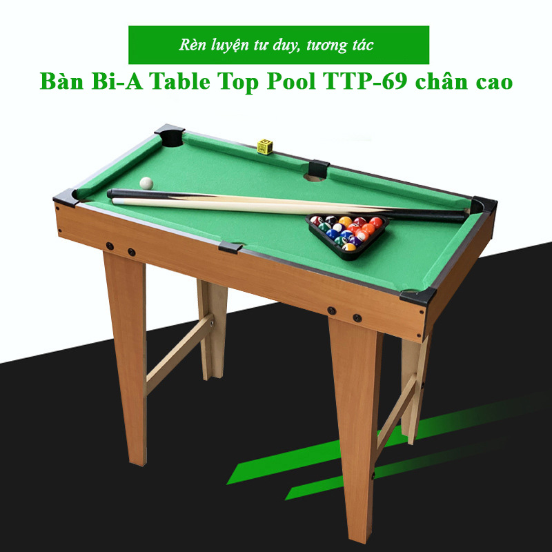 Đồ chơi bàn Bi-A bằng gỗ chân cao kích thước 70x40x60cm rèn luyện tư duy phù hợp mọi lứa tuổi