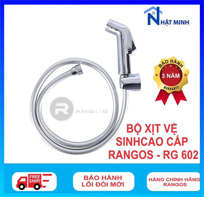 Vòi xịt, bộ xịt vệ sinh nhà tắm cao cấp Rangos RG-602, bảo hành 3 năm