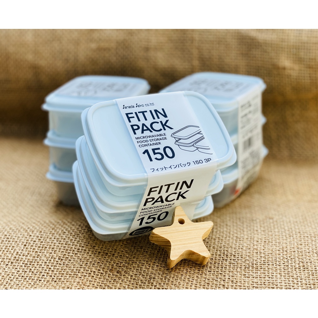 Set 3 hộp nhựa nắp dẻo nhật 150ml, 300ml, 600ml, 900ml màu xanh mint
