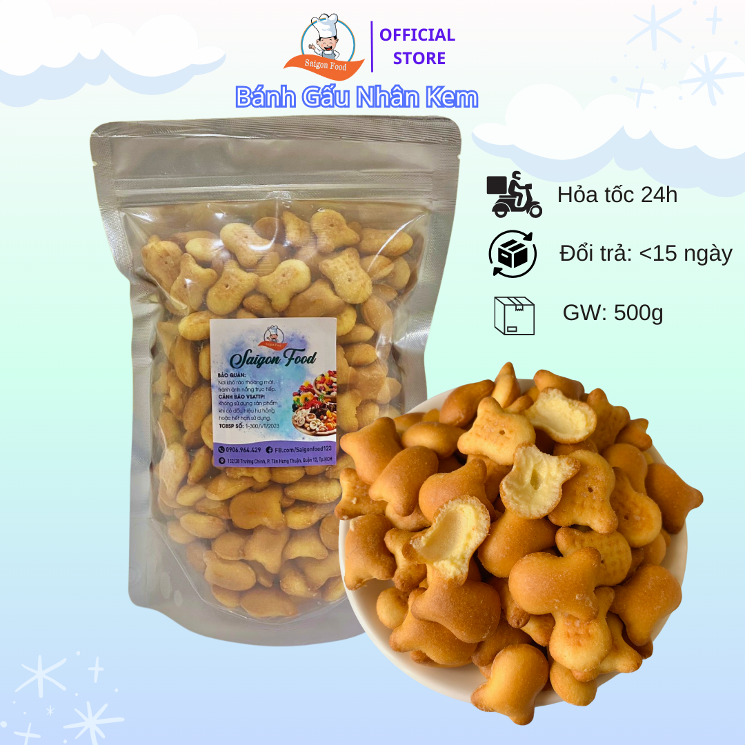 500g Bánh Gấu Nhân Kem - Saigon Food