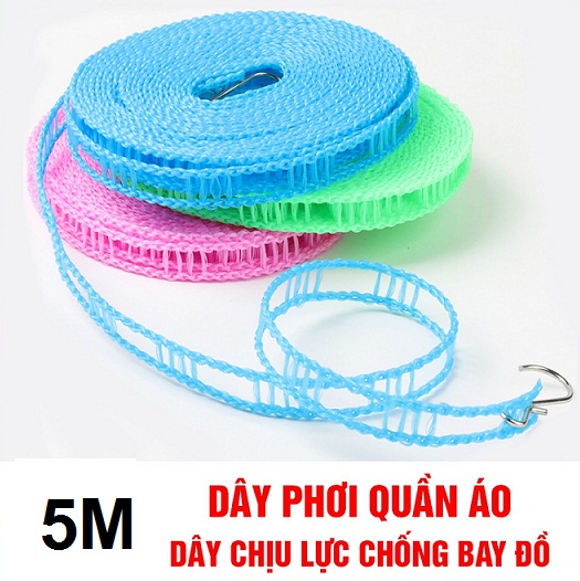Dây phơi đồ thông minh tránh trôi quần áo dài 5m