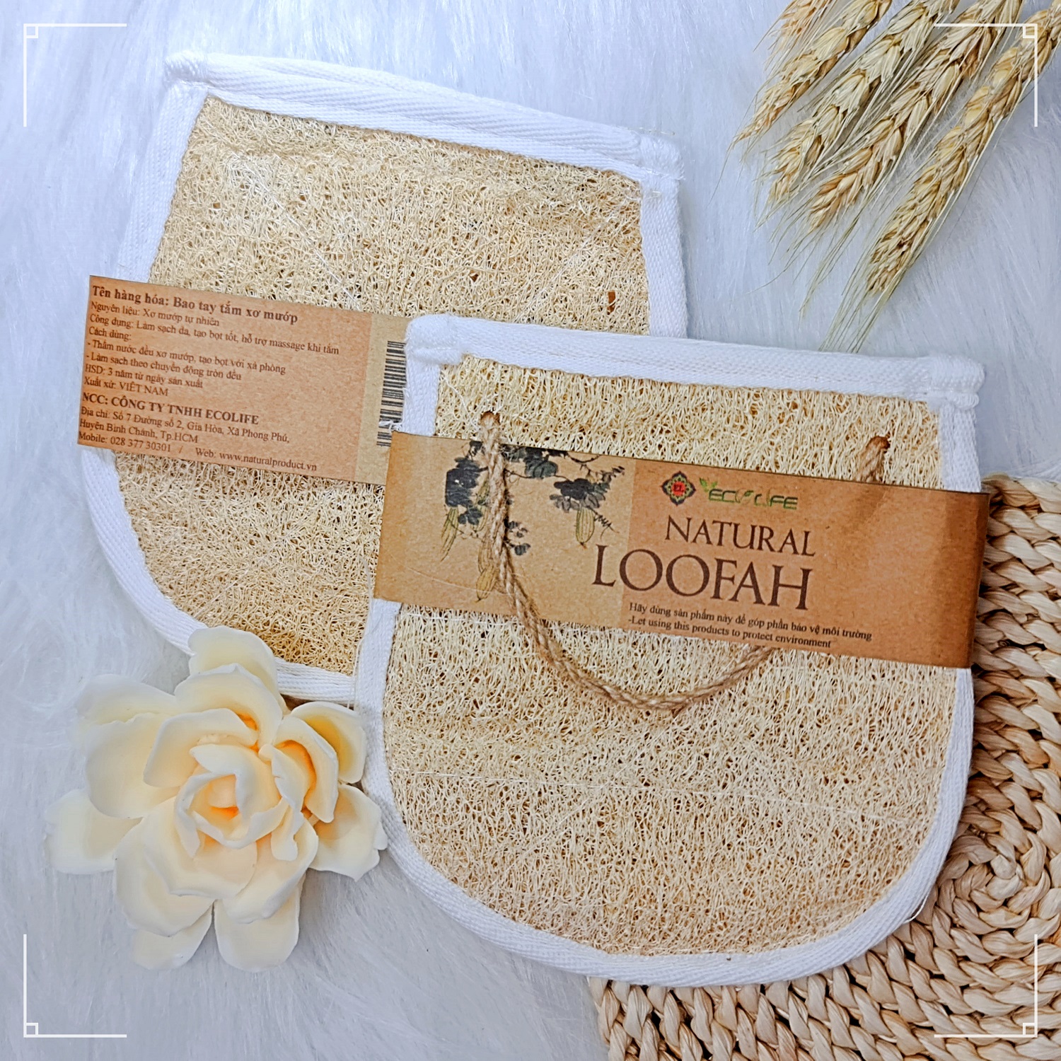 Bao tay tắm xơ mướp ECOLIFE KOREA - Soap Loofah Bath