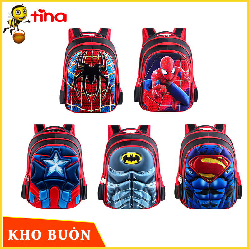 [SIÊU SỐC] Balo - cặp sách đi học cho bé trai hình 3D các nhân vật Siêu Nhân người nhện balo lớp 1 2 3 4 5 6 TE7