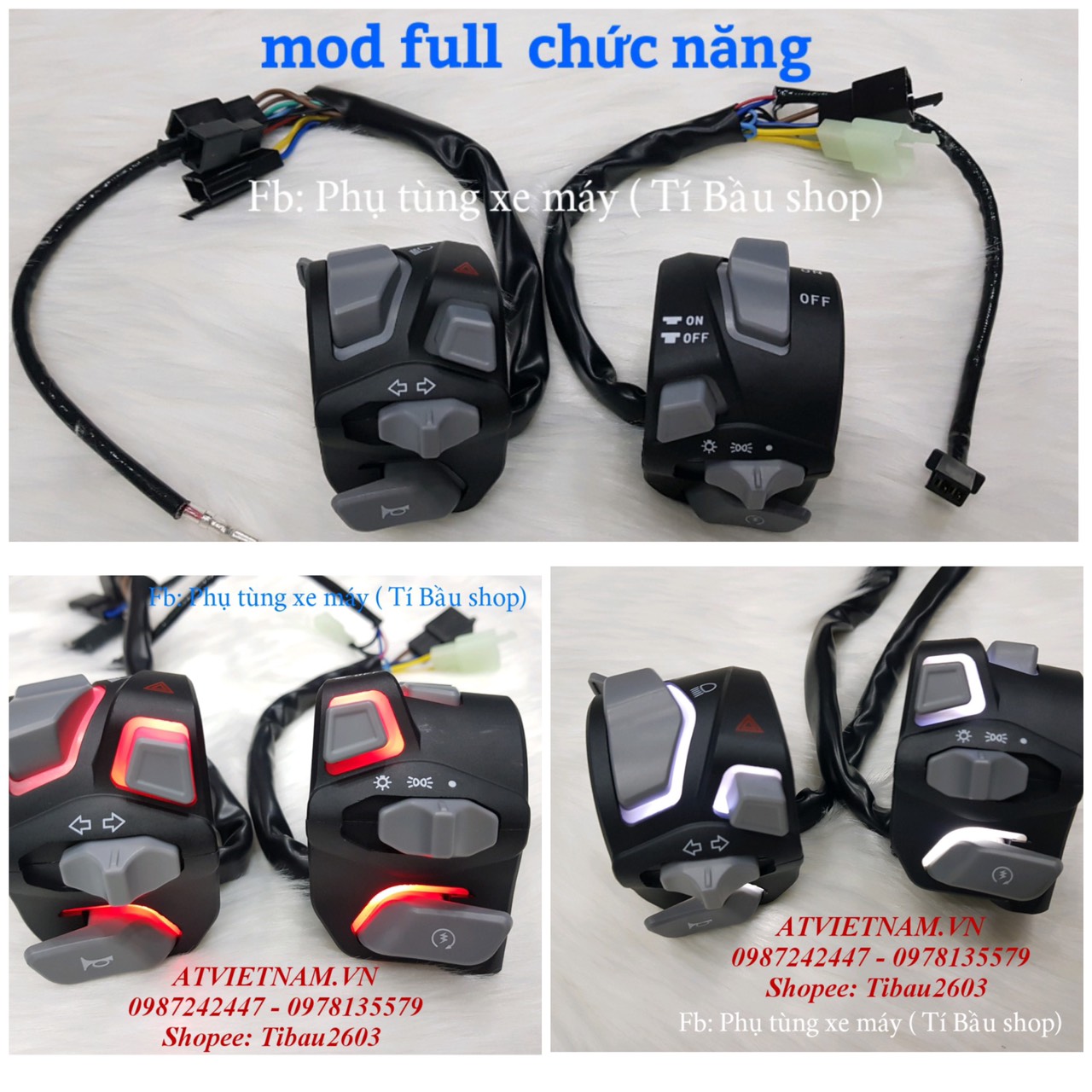 Cùm công tắc light master full tính năng hàng real chính hãng