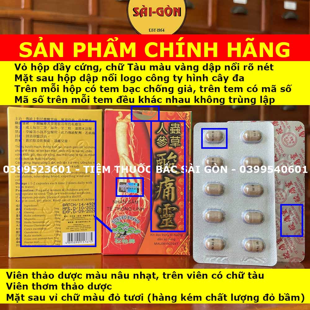 Nhân Sâm Tê Thống Linh SẢN PHẨM CHÍNH HÃNG (Hộp 20 viên, Date mới)