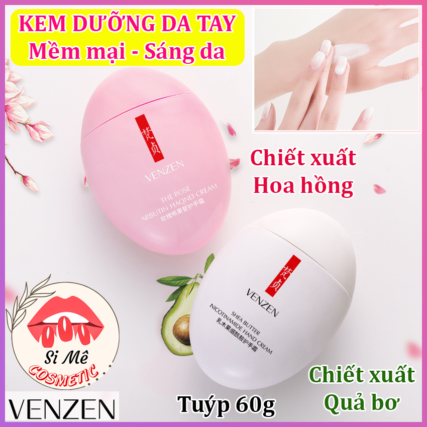 Kem Dưỡng Da Tay VENZEN Chiết Xuất Từ Hoa Hồng, Tinh Chất Quả Bơ Tuýp 60g – Dưỡng Da Tay Mềm Mại, Giúp Sáng Da, Cải Thiện Da Tay Khô, Thô Ráp, Xỉn Màu