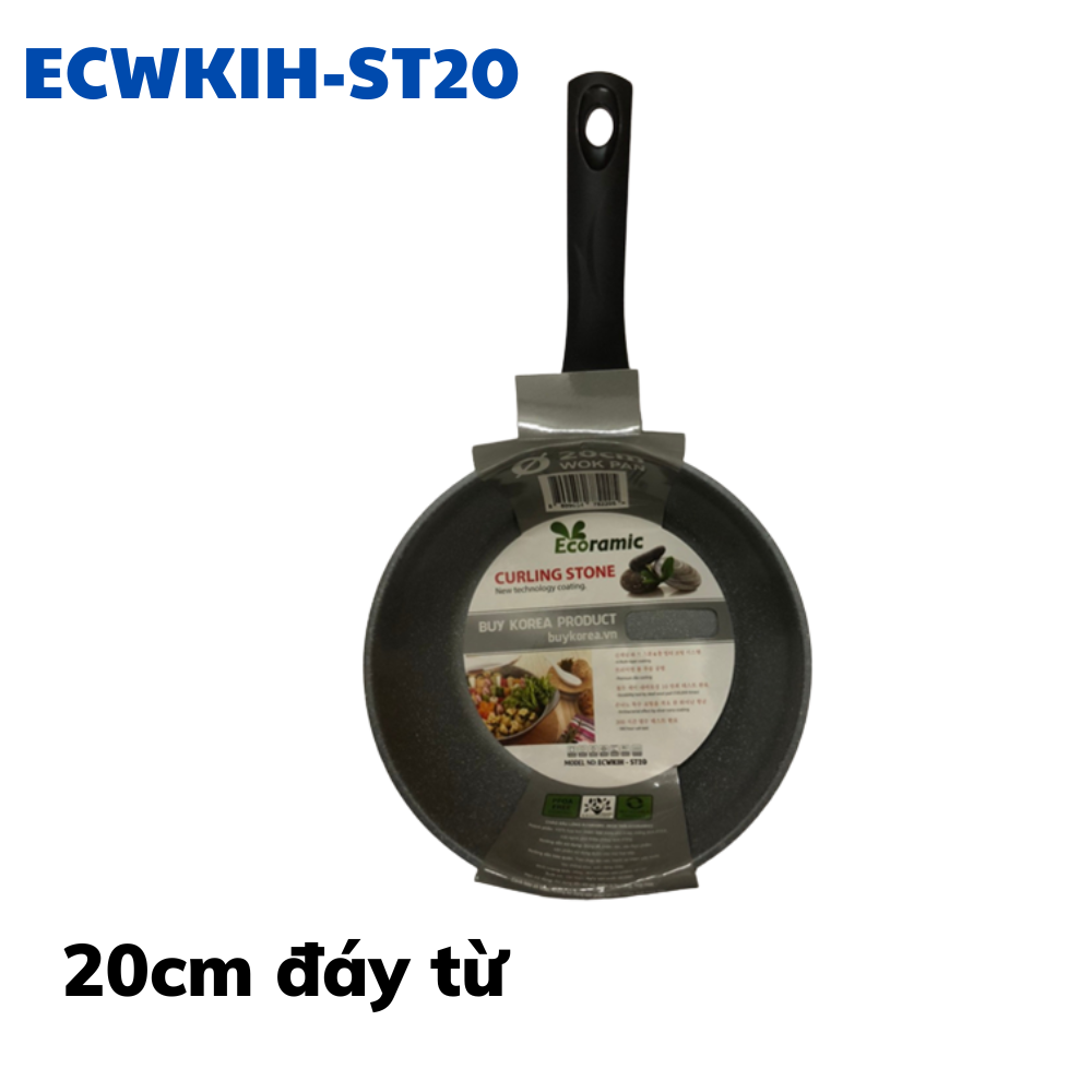 Ecoramic Chảo đá sâu lòng bếp từ cao cấp ECWKIH-ST20 - Hàng chính hãng