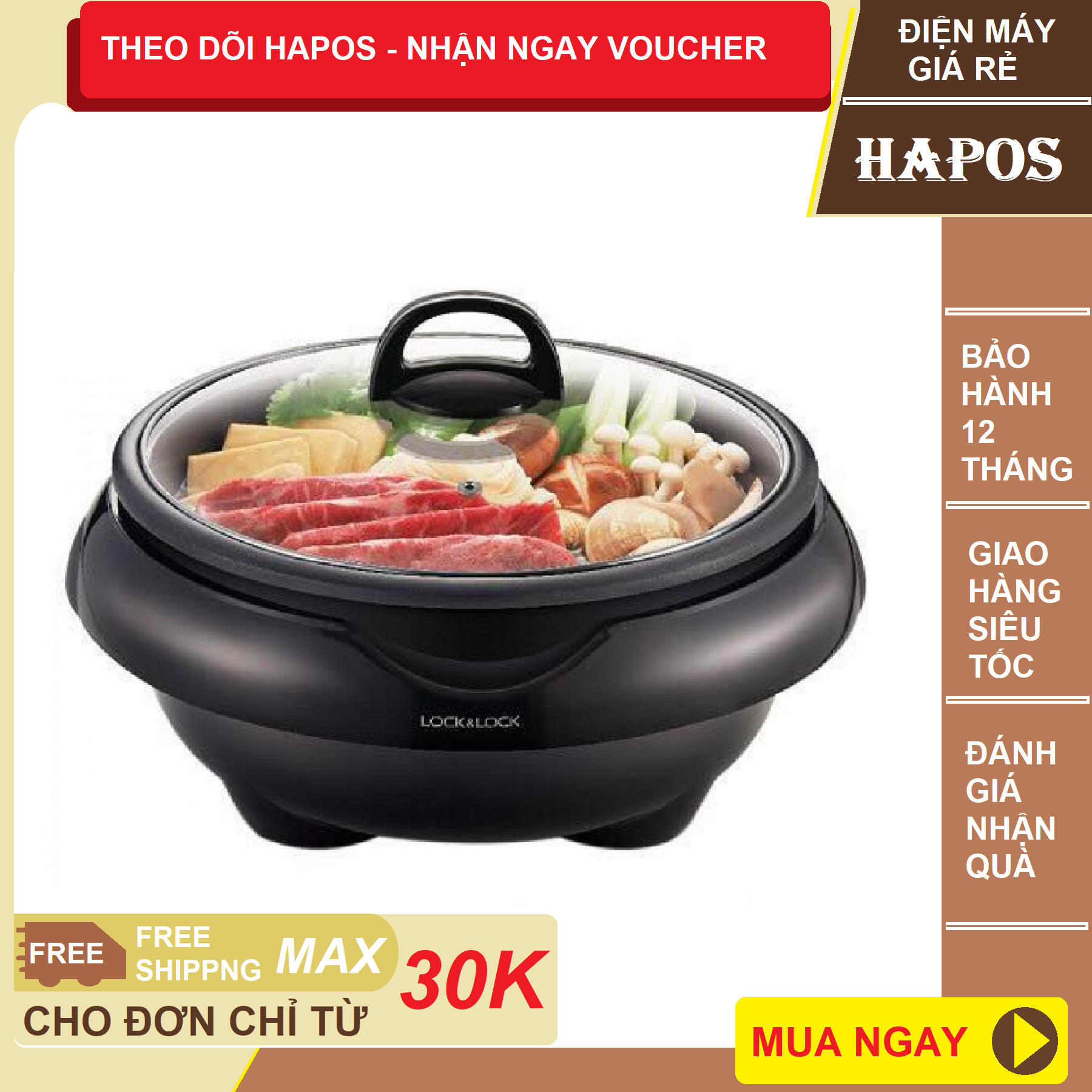 Nồi lẩu điện lock&lock ejp431sn 5 lít