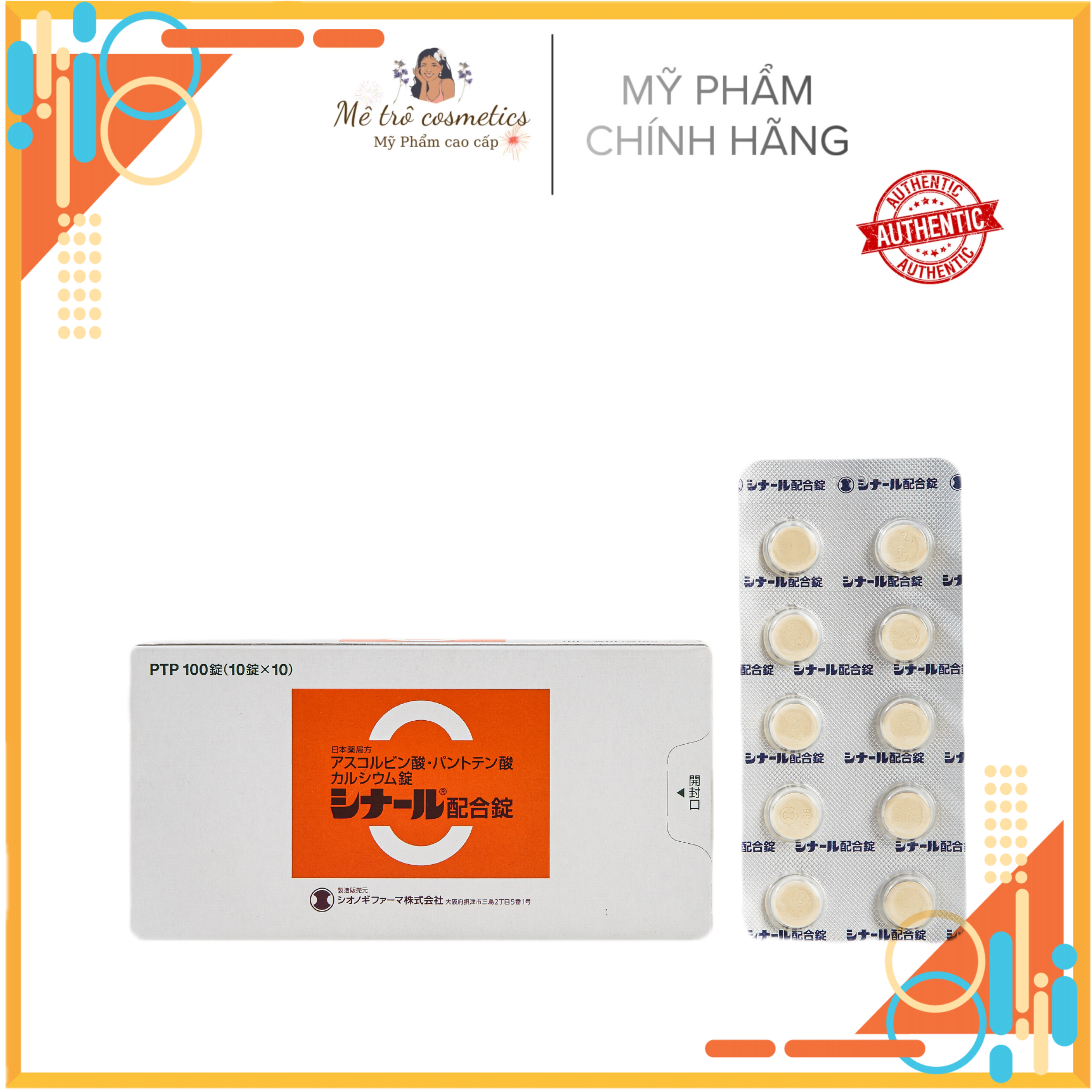 Viên uống cinal c vitamin c - 100 viên nhật bản mê trô cosmetic