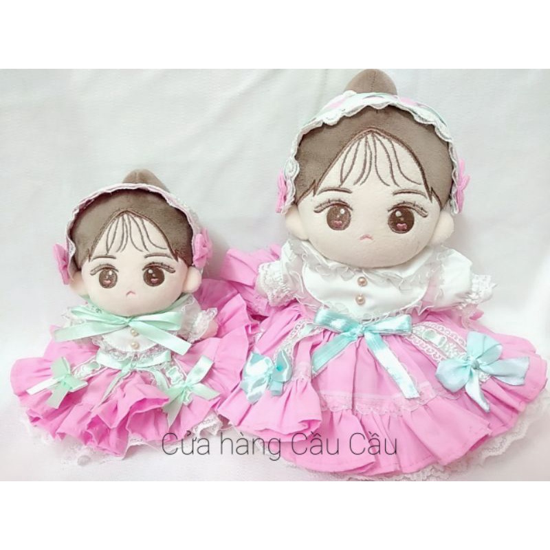 Váy Outfit Lolita Kèm Băng Đô Cho  Búp Bê Doll Kpop 20Cm 15Cm Có Sẵn