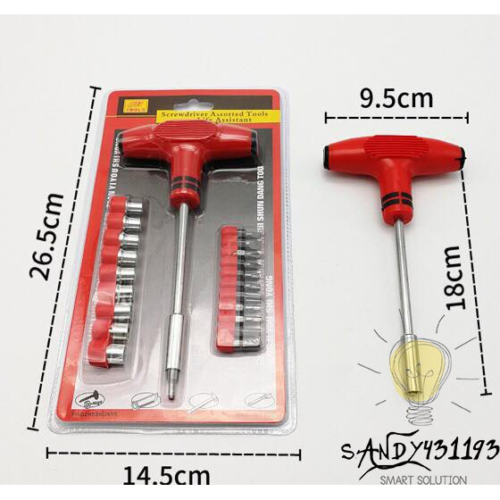 Bộ tua vít đa năng 22 món hình chữ T hàng tốtbao bền