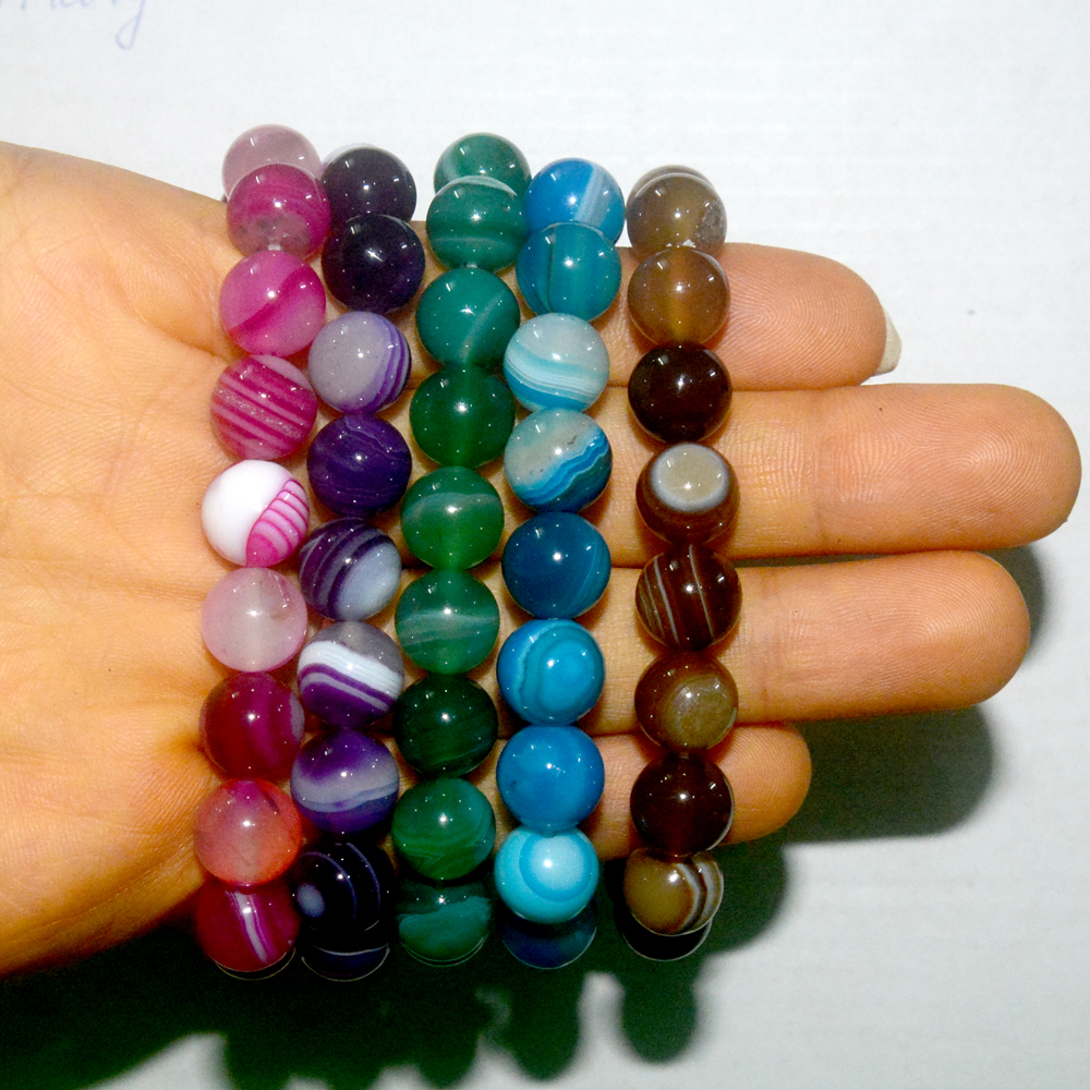 [HCM]Vòng tay chuỗi đá mã não loang sọc-Nhiều cỡ ly