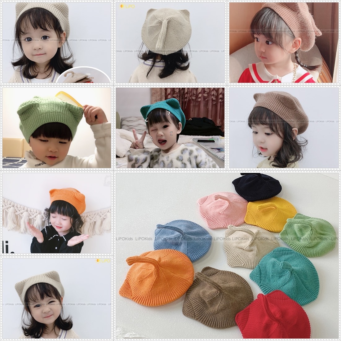 Mũ nồi đuôi nhiều màu cho bé