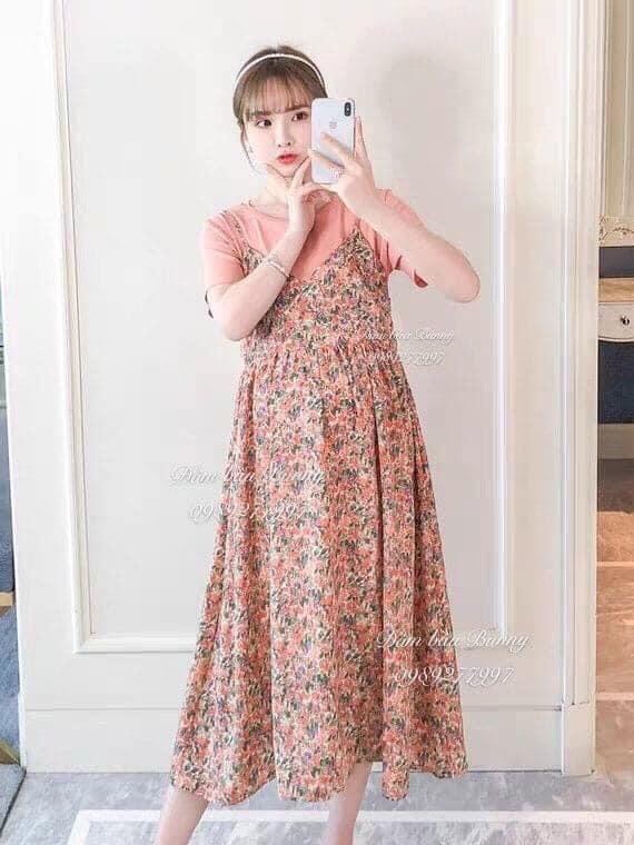 Đầm bầu,váy bầu dạng yếm giá rẻ