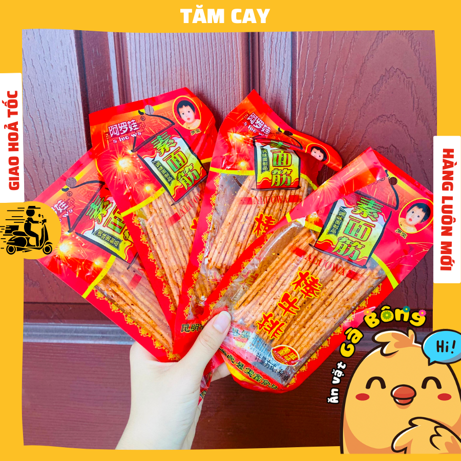 Tăm cay đỏ que cay ăn vặt nội địa 1 gói 26g | ăn vặt gà bông