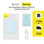 Sạc dự phòng Baseus Magnetic Mini Wireless Fast Charge Power Bank (6000/10000/20000mAh)- PPCXM [HÀNG CHÍNH HÃNG]