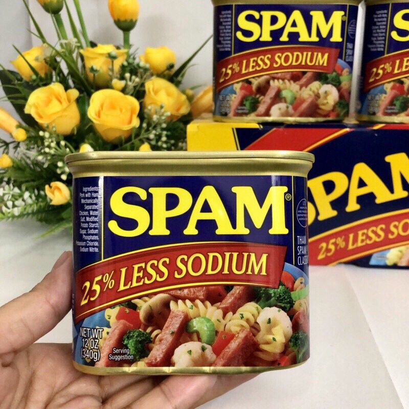 Thịt hộp spam 25% less sodium 340gr