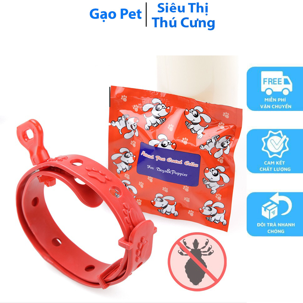 [Hoàn Tiền 10%] Vòng Cổ Chống Ve Rận Bọ Chét Cho Chó Mèo dưới 5kg - vòng cổ ve rận đỏ