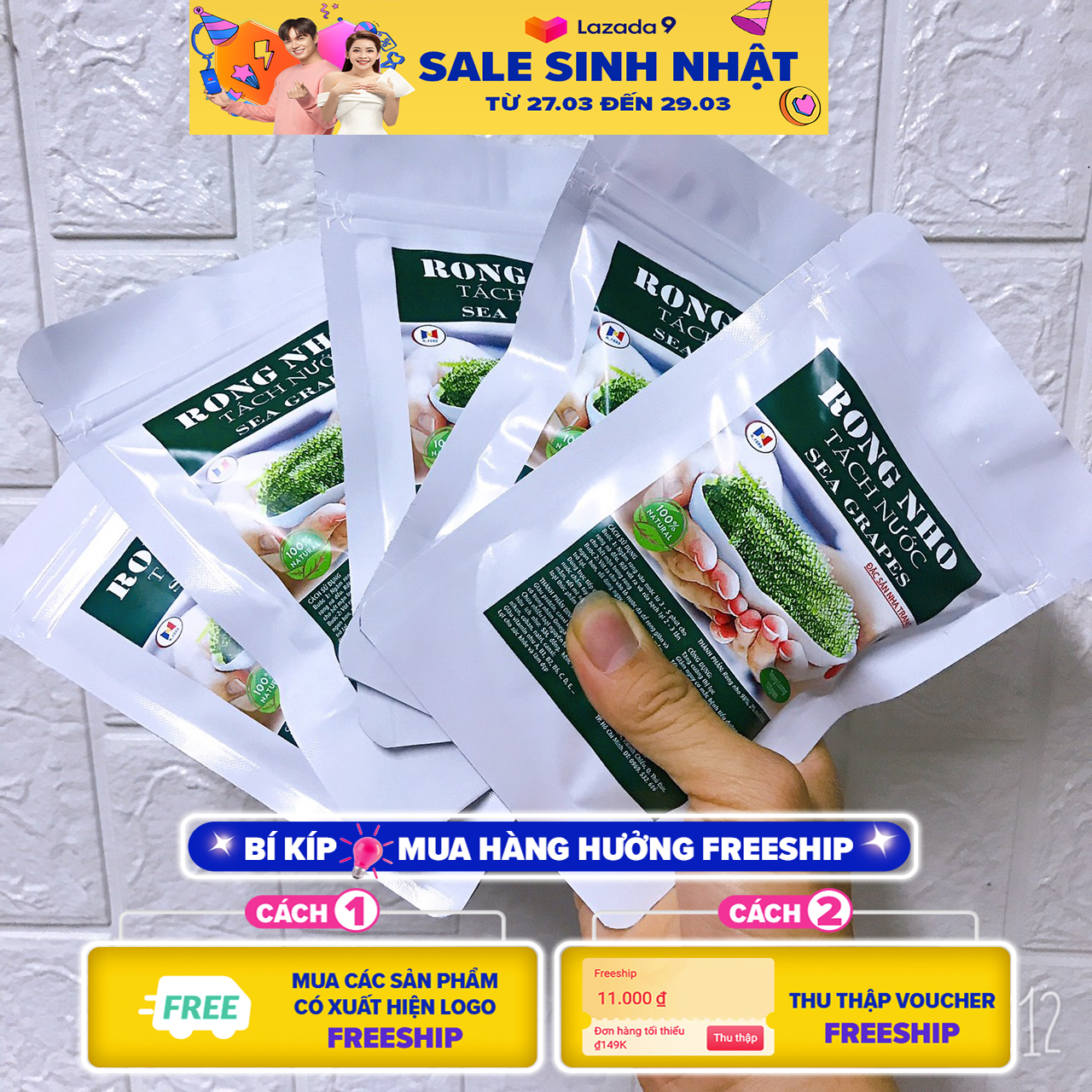 Rong nho biển tách nước - giàu dinh dưỡng - công nghệ nhật bản