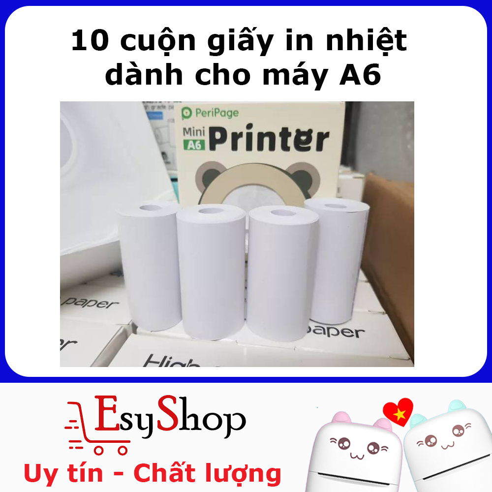 [HCM]10 cuộn giấy in chất lượng cho máy in cầm tay Peripage PageRang Poooli...
