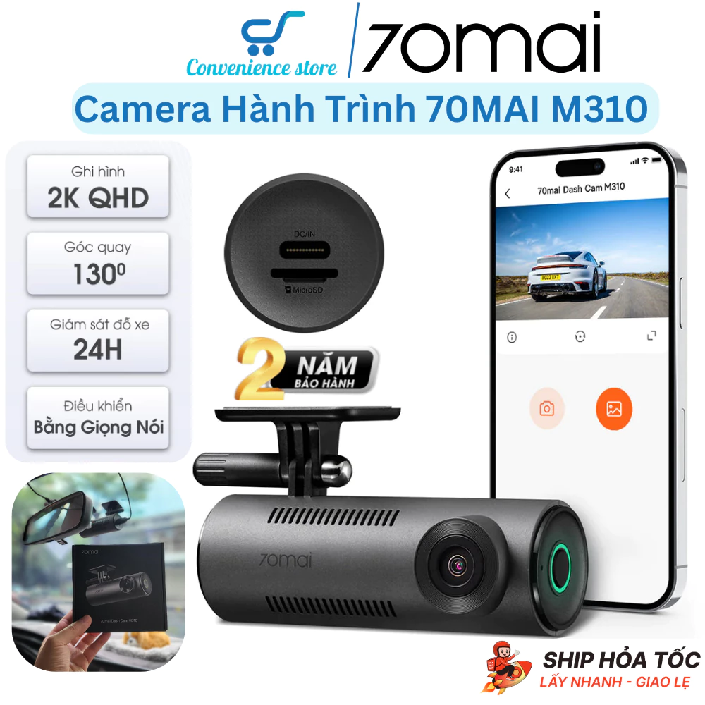 Camera Hành Trình 70Mai M310 Quốc Tế Chính Hãng Ghi Hình 2K QHD Sắc Nét Giám Sát Đỗ Xe 24H