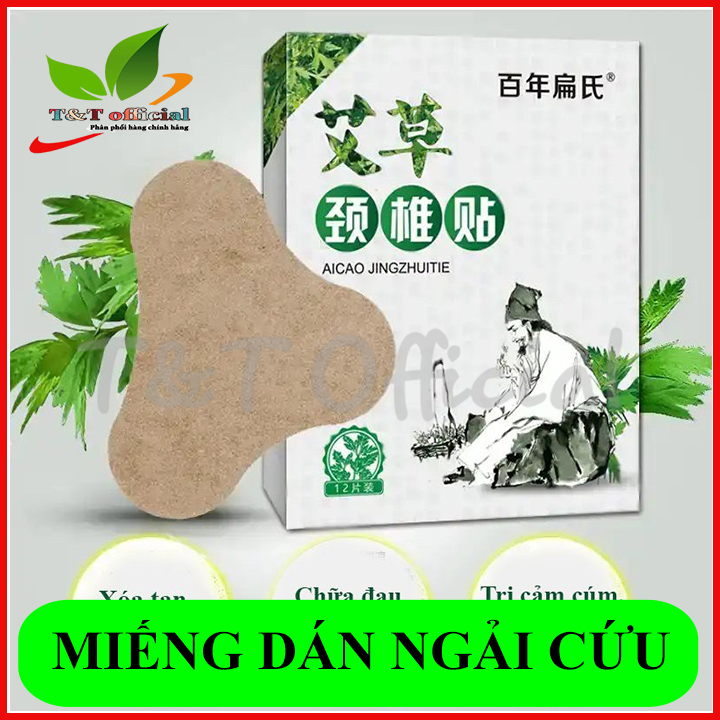Hộp 12 Miếng Dán Ngải Cứu Lưng Vai Gáy Tịch Ngãi Đường Dán Ngải Cứu Giảm Đau Cổ Vai Gáy, Giảm Nhanh Các Triệu Chứng Đau Khớp Gối, Đau Lưng, Đau Đầu