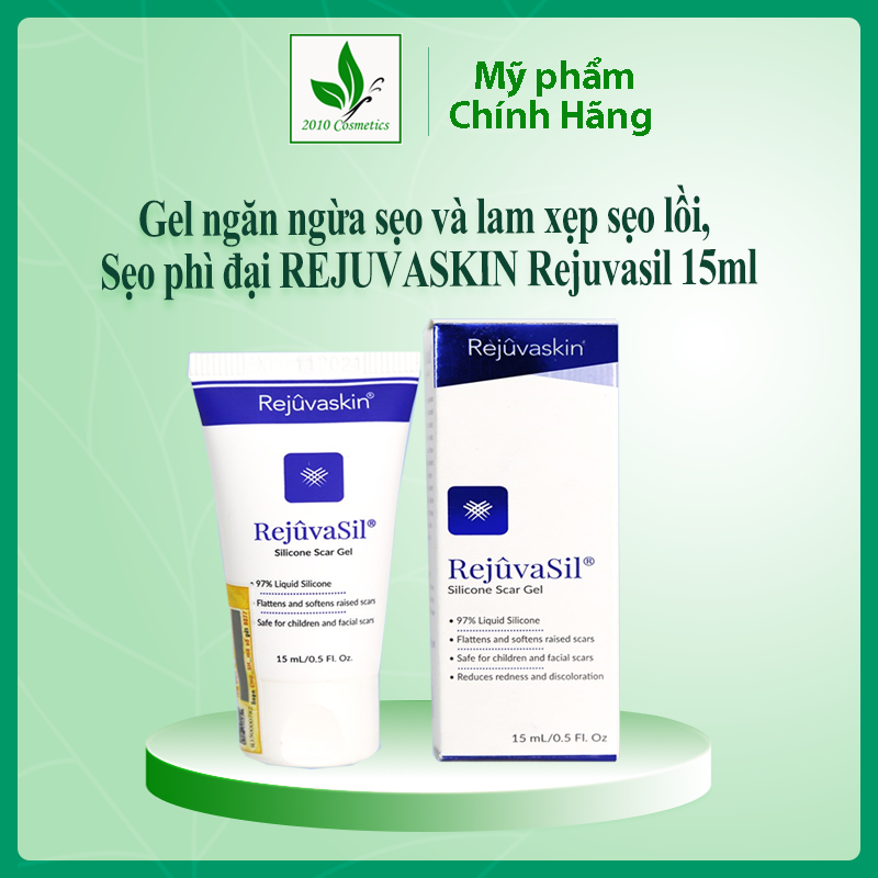 [HCM]Gel ngăn ngừa sẹo và làm xẹp sẹo lồi sẹo phì đại Rejuvaskin Rejuvasil nhiều dung tích 15ml