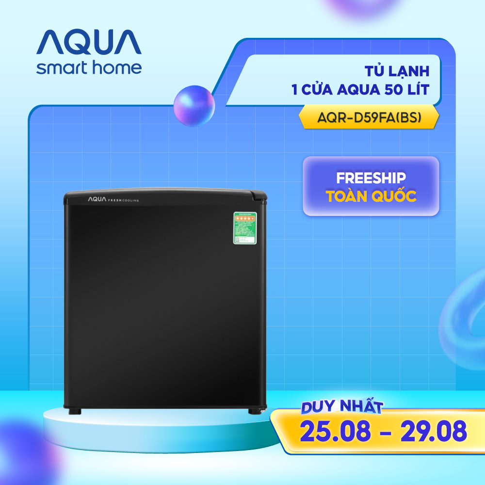 Tủ lạnh 1 cửa aqua 50l aqr-d59fa - làm đông nhanh - bảo hành chính hãng 2 năm