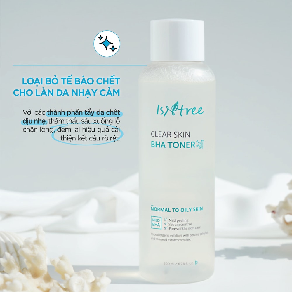 Nước Cân Bằng Isntree Clear Skin BHA Toner Giúp Tẩy Tế Bào 200ml - Nước hoa  hồng, toner | TheFaceHolic.com