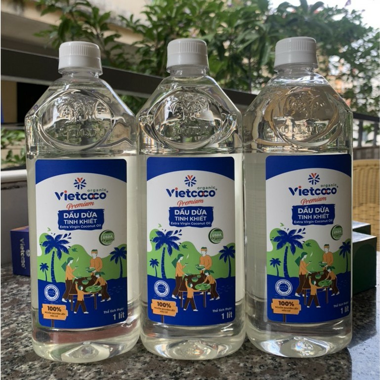 Dầu Dừa Tinh Khiết Organic Vietcoco Chai 1000ml