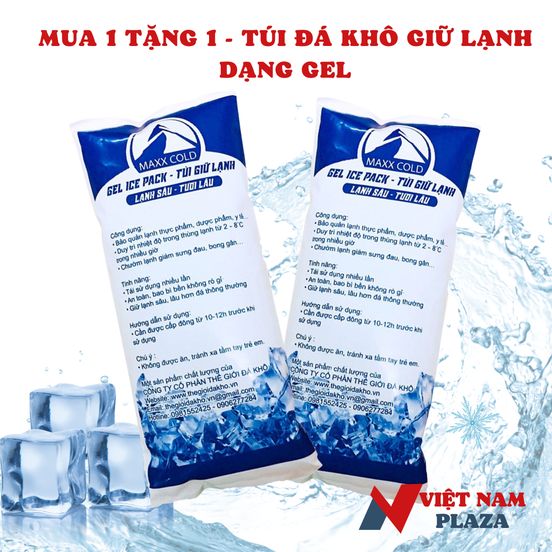 Túi đá gel giữ lạnh Maxx Cold 500gr, Túi đá khô giữ lạnh tiện dụng thực phẩm, bảo quản sữa, Sử dụng cho áo điều hòa, cân bằng nhiệt độ mùa hè