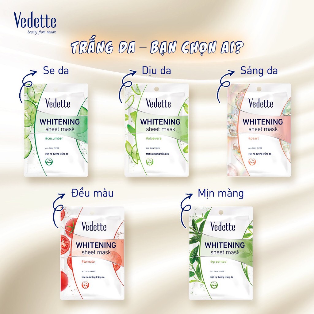 Mặt nạ dưỡng da vedette mix ngẫu nhiên 5 loại