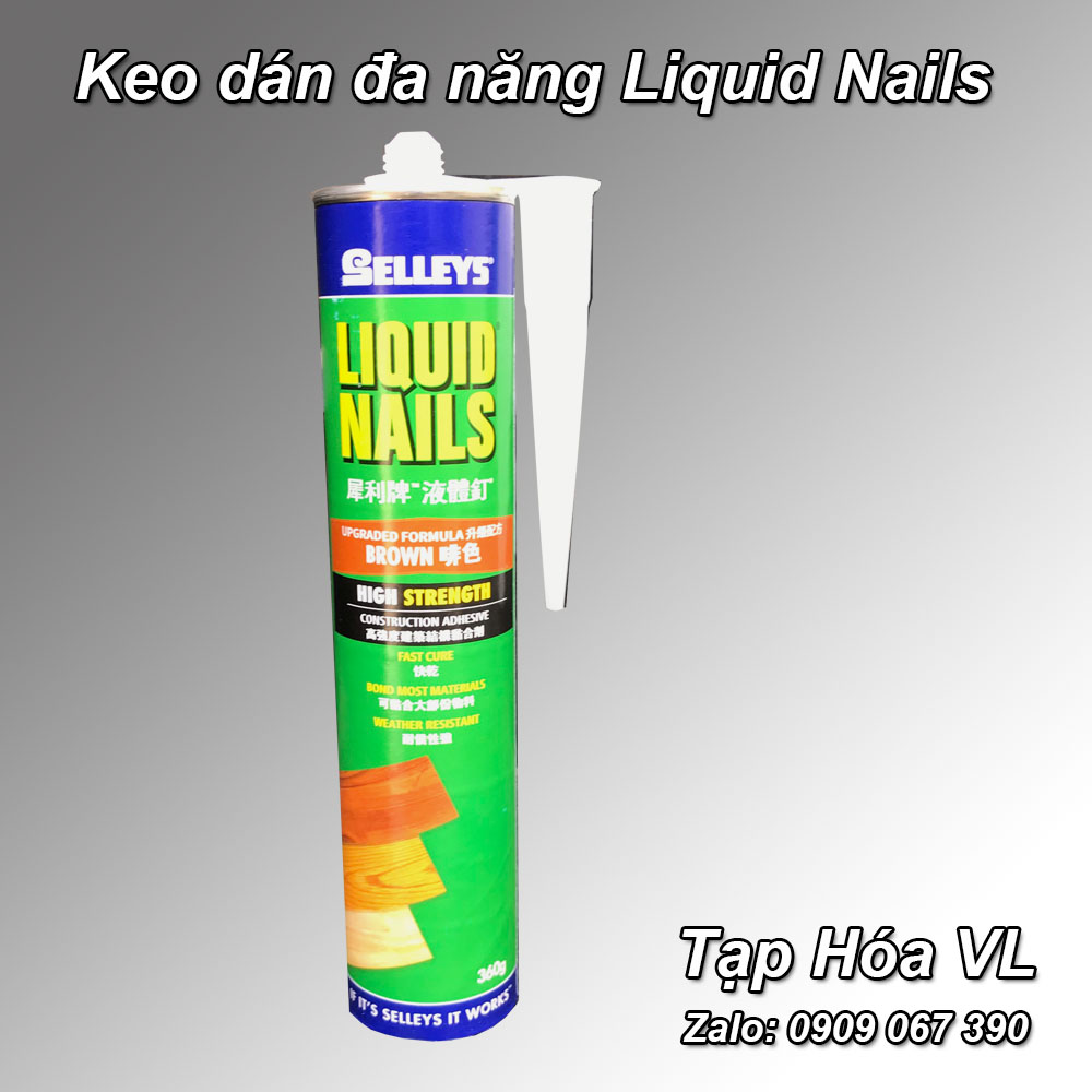 Keo Liquid Nails đa năng ( dán phào chỉ, gỗ, kim loại, nhựa, sứ...)