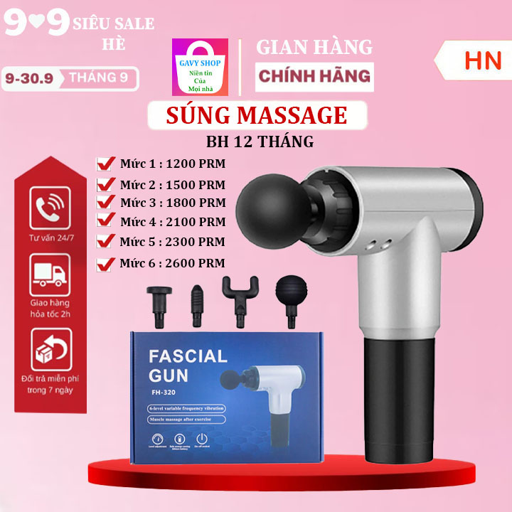 Máy massage cầm tay Fascial Gun hg 320,Súng mát xa, Máy massage toàn thân đa năng cầm tay 4 đầu 6 chế độ rung, máy mát xa cầm tay mini bản mới 2022 mát xa toàn thân,máy massager nhật bản,Máy massage cầm tay rung, may massage cam tay