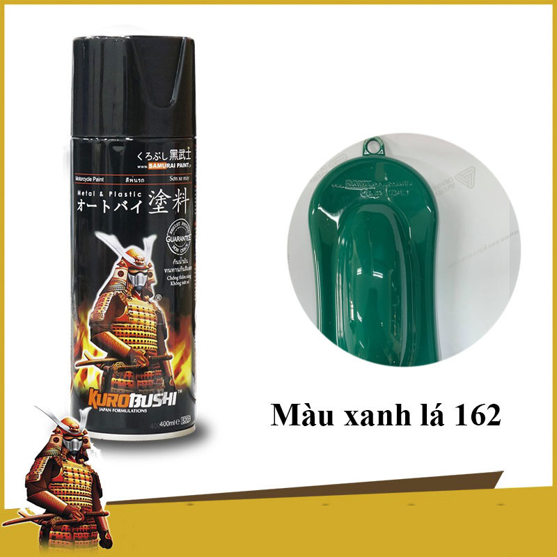 162 _ sơn xit samurai 162 màu xanh lá cây