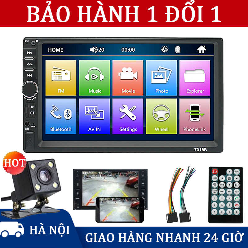 Màn hình android ô tô 7inch,màn hình camera lùi 7018B,màn hinh androi cho xe oto,2Din Car Radio 7 Inch HD Android Car Head Unit Bluetooth Car MP5 Touch Screen