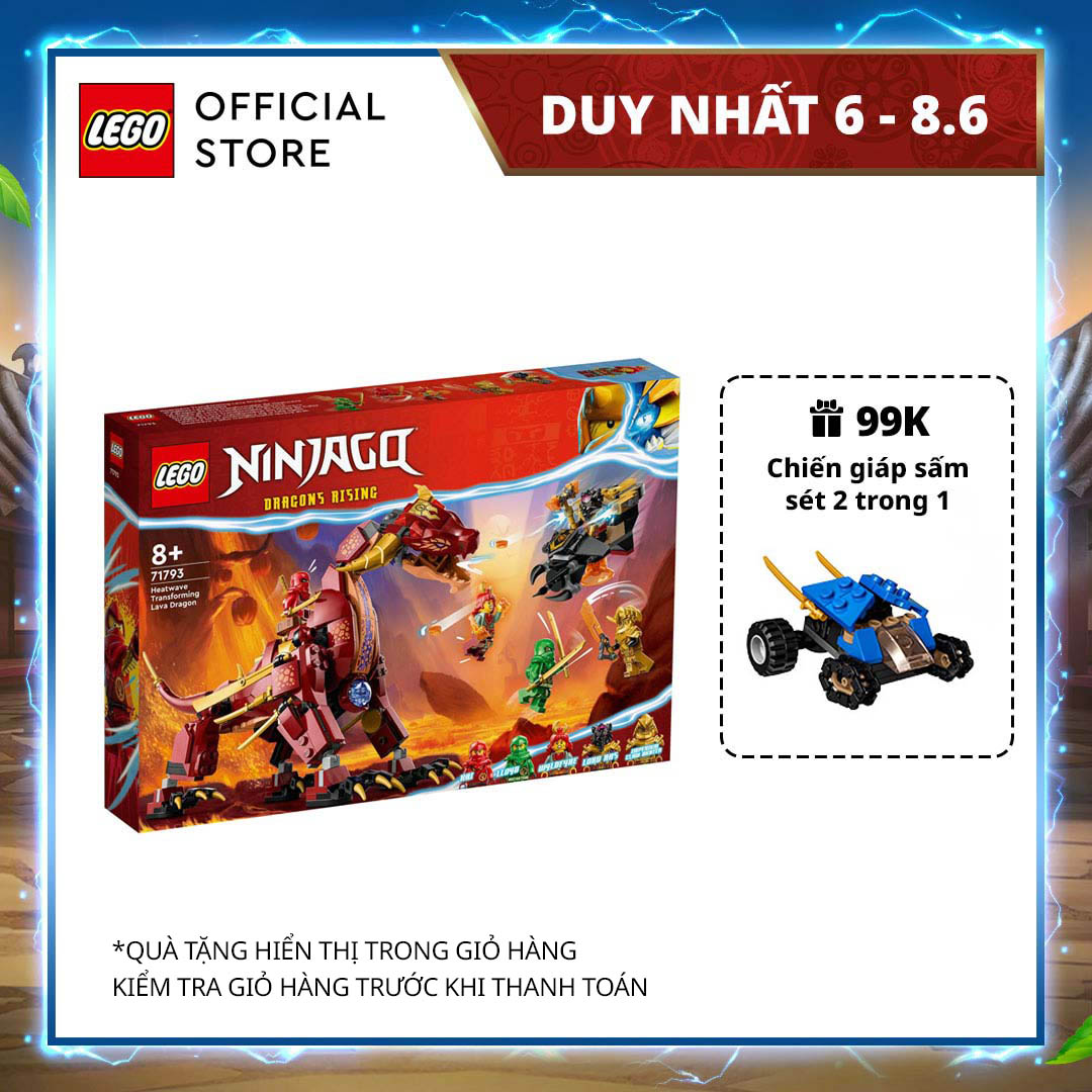 Chỉ 6-8.6 Tặng Chiến Giáp 30592 LEGO Ninjago 71793 Đồ chơi lắp ráp Rồng