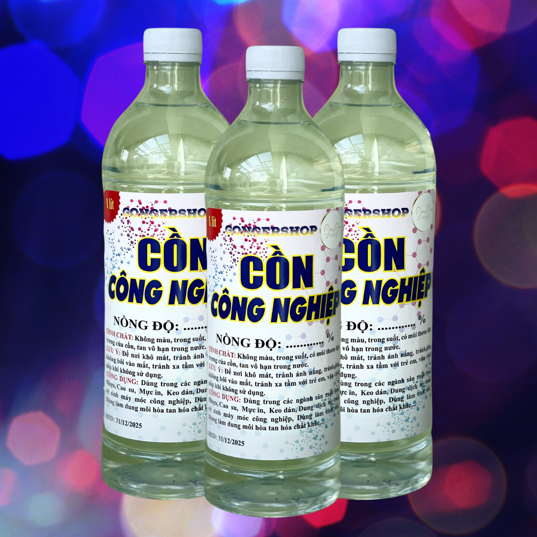 Cồn công nghiệp | Nồng độ 99.9% | Dung tích 01 lít | Dung môi để pha và làm tan trong sản xuất như: sơn, nhựa, cao su, keo dán, mực in, tẩy rửa, vệ sinh máy móc, khử nước thải công nghiệp | Gonger Shop