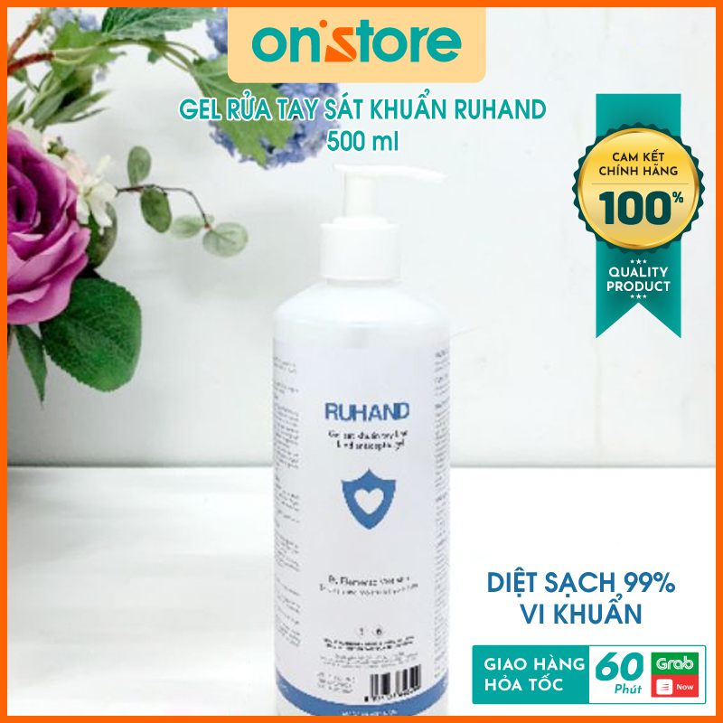 Gel nước rửa tay khô diệt khuẩn vòi xịt ruhand, gel sát khuẩn rửa tay khô, nước rửa tay diệt khuẩn kháng khuẩn, - 500ml