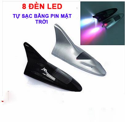 Vây cá trang trí nhấp nháy cho ô tô, xe hơi tích hợp 8 Led năng lượng mặt trời