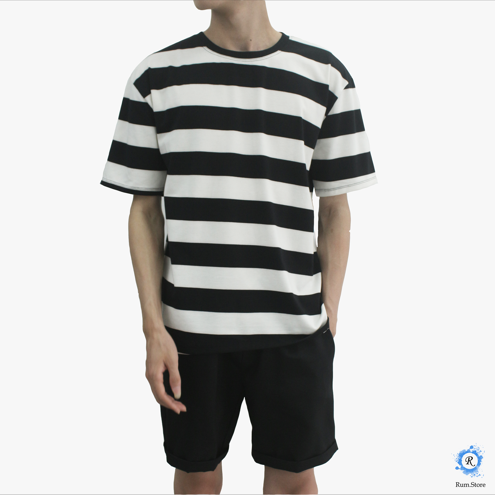 Áo phông Hàn Quốc kẻ sọc , áo cotton cộc unisex form rộng chất vải siêu thoáng co dãn 4 chiều.