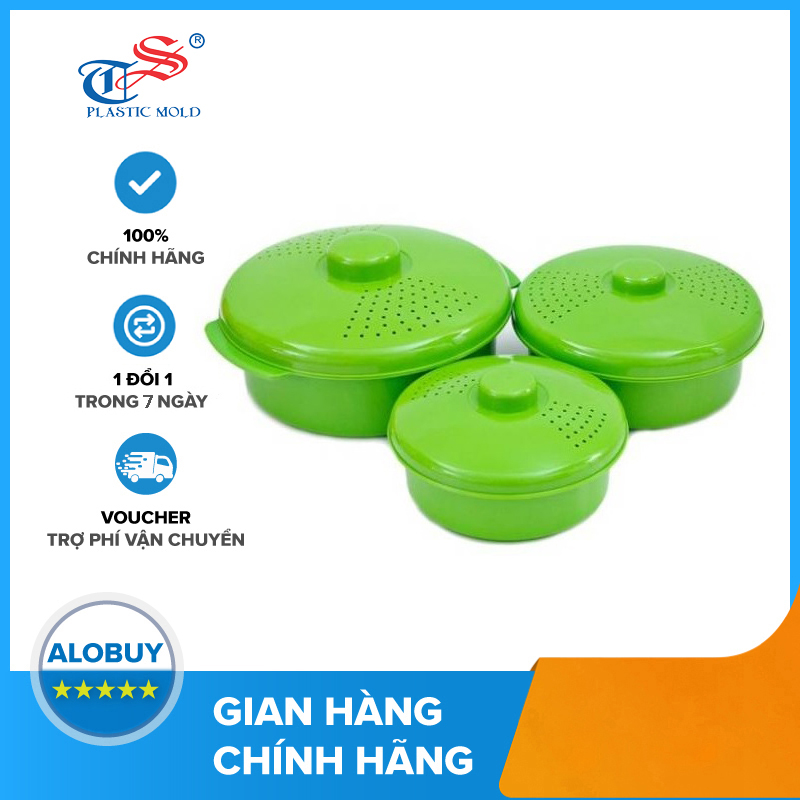 Bộ 3 thố luộc rau quả trong lò viba tashuan ts-3535