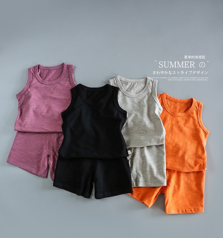 [HCM]bộ ba lỗ cotton xược xuất hàn cực mịn mát cho bé trai-bé gái-nhiều màu(size 5-25kg)