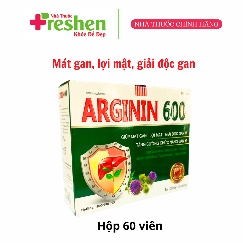 Viên uống bổ gan Arginin 600 tăng cường chức năng gan, mát gan