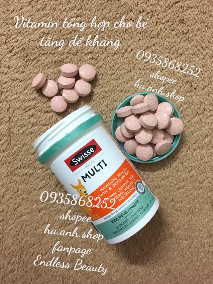 SWISSE KID MULTI VITAMIN TỔNG HỢP cho bé 60 viên