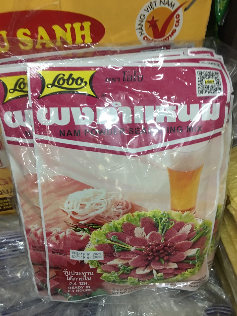 bột gia vị nem chua thái nhã hiệu lobo sỉ một bịch 10 gói mỗi gói 70gr