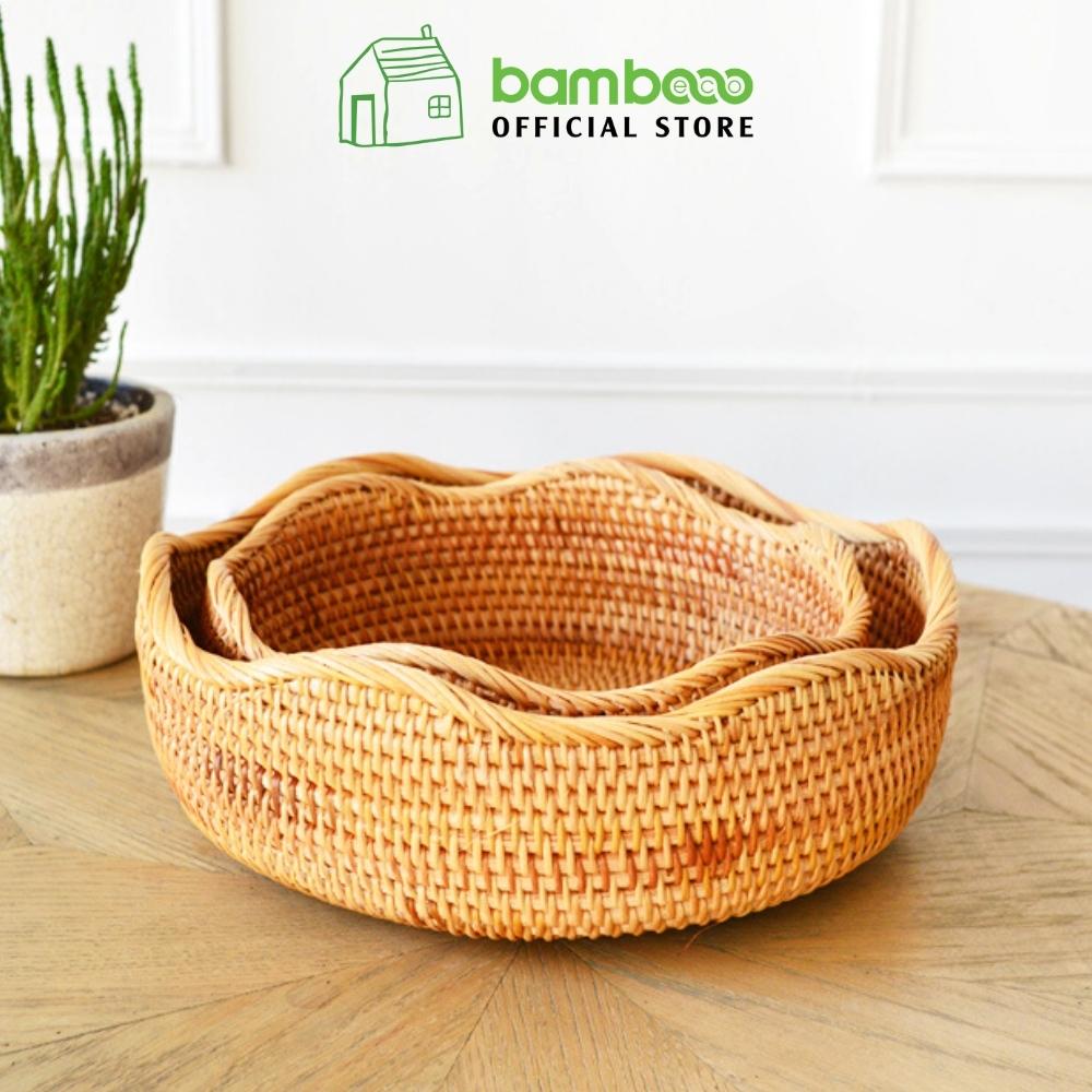 Giỏ guột tròn decor phong cách Nhật Bản Bambooo Eco , thân thiện môi trường.