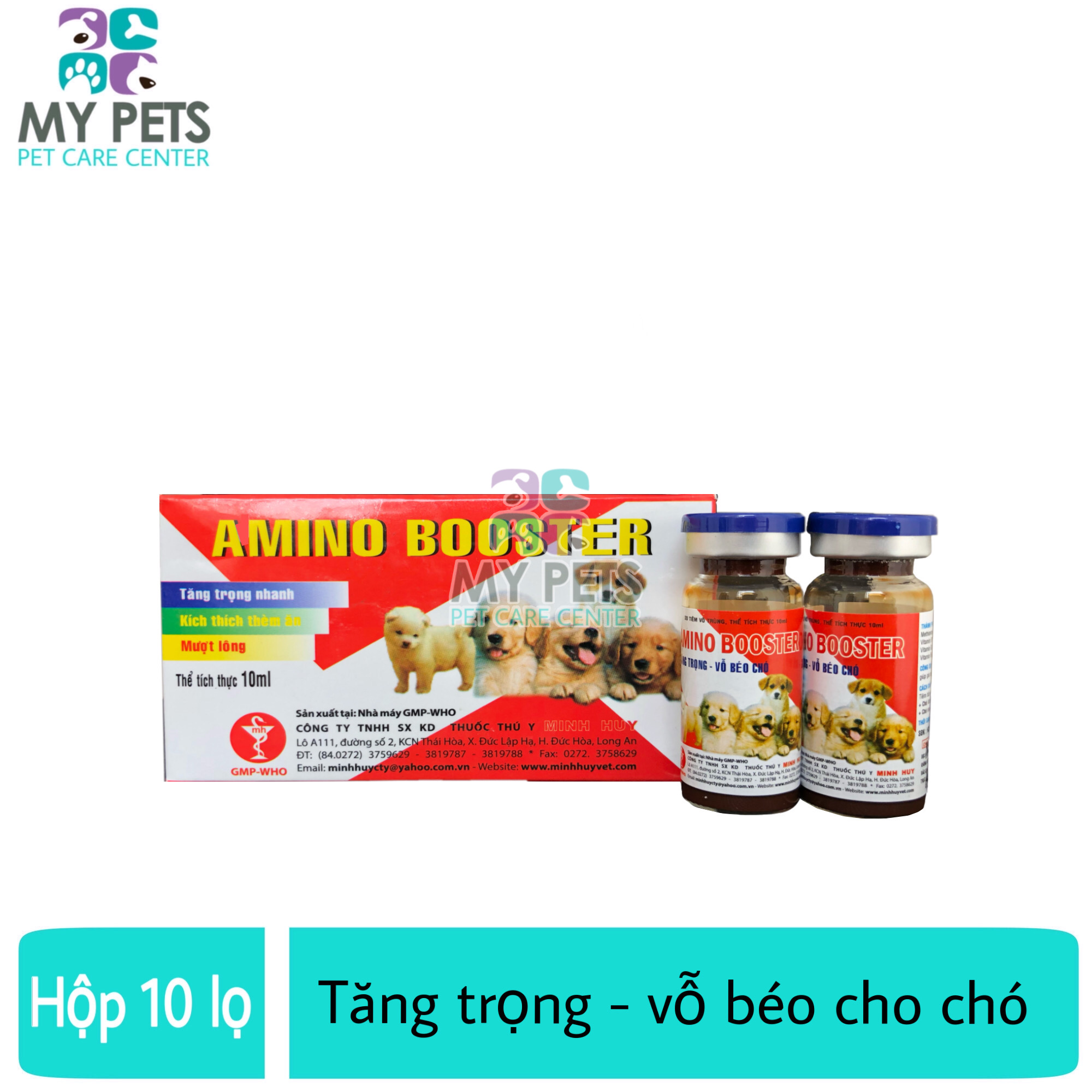 Th.uốc Tiêm tăng trọng vỗ béo tăng tiết sữa cho chó - Amino Booster (1 Hộp 10 lọ)